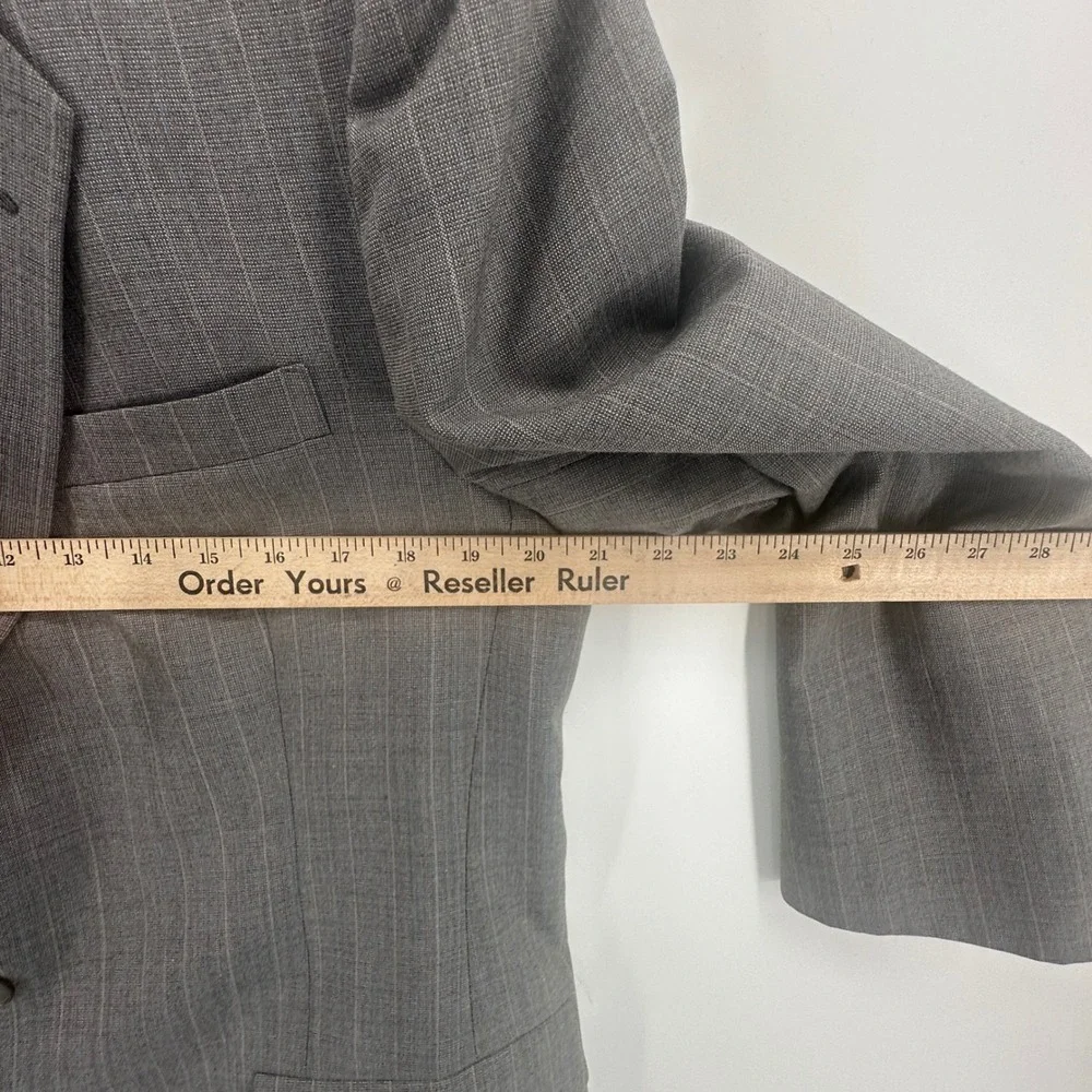 Christian Dior Monsieur Blazer‎ Mens 44 Gray Pinstripe Regular Fit Vintage 90s